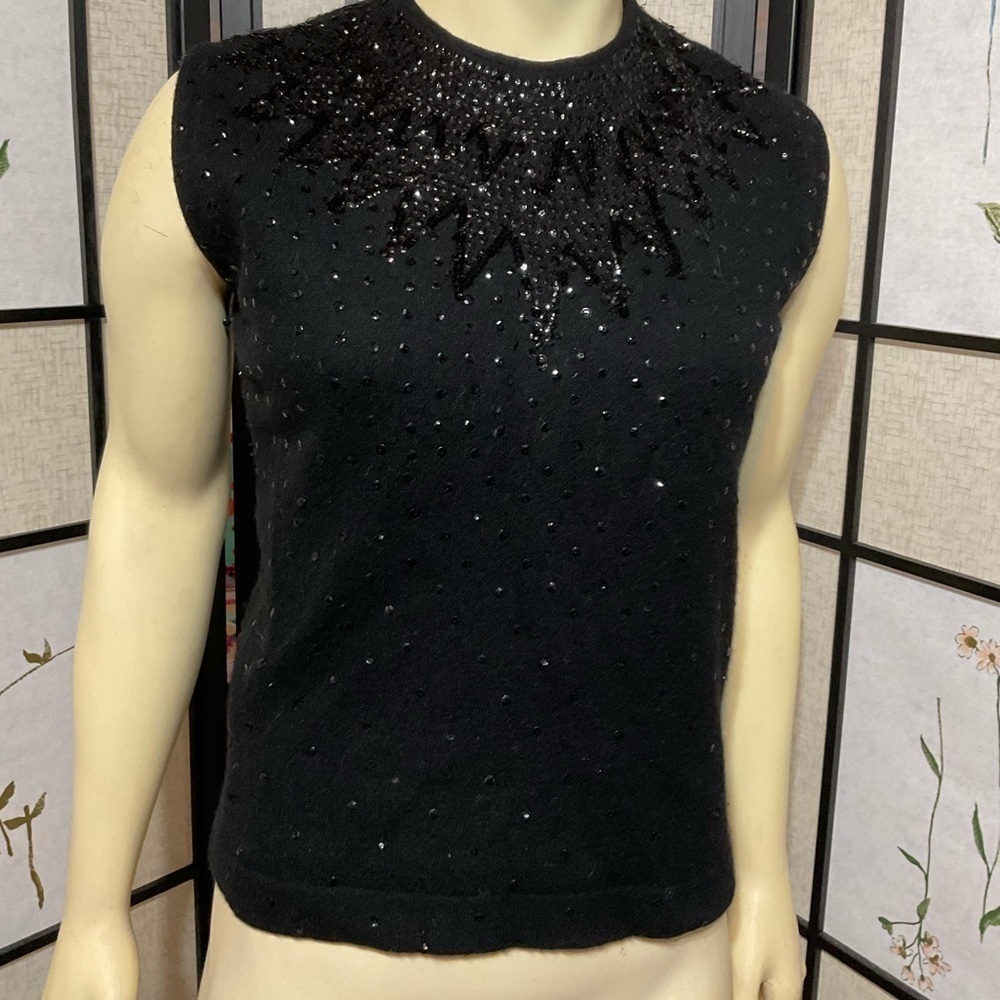 GIMBELS Vintage Wool/Angora/Nylon Sequined Sweater